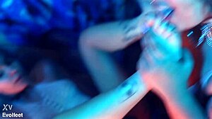 Lesbian femdom strapon dildo pounds ass while foot tickling and toe sucking intensify