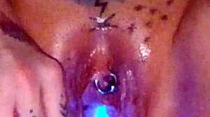 i'm stretching my piss hole so good now watch my wet pussy squirt big natural tits glow!