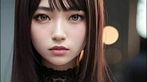 Ai generated image shows sexy woman in alluring pose outdoors