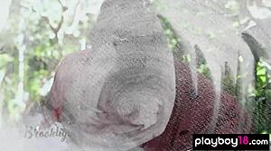 Hot Ebony Brookliyn Wren Strips Huge Natural Boobs Outdoor Tease