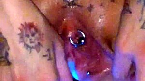 i'm stretching my piss hole so good now watch my wet pussy squirt big natural tits glow!