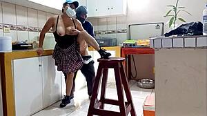 madrastra sneaks fucks hijastro secretly every time alone at home real homemade 😏