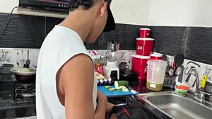 Colombian Jesica Fucked Bent Over Kitchen Alone