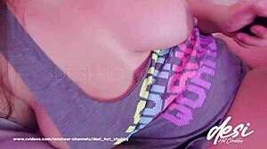 Chubby Indian Girl Teases Big Boobs Hairy Pussy