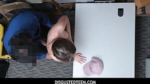 disgusted cute teen hayden hennessy caught shoplifting by cop