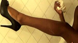 Sexy Ebony Teen Tristina Millz Fingers Pussy in Stockings