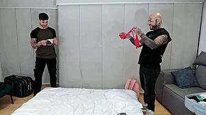 Hot Latina's Juicy Pussy Eaten by Two Horny Neighbors Felipe Skull!