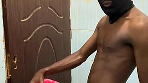 curvy amateur screams bent against bathroom wall