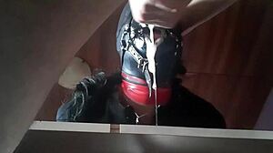 blindfolded milf gags on rough deepthroat creampie then swallows facial in slow motion