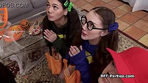 Trick-or-Treat Foursome Busted Stealing Girlfriends Halloween