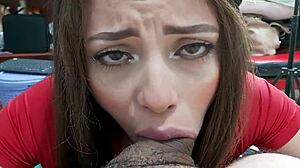 Brunette Latina Big Tits Deepthroat Blowjob POV Spitting Humiliation