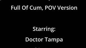 jackie banes' shaved pussy blasted with cum in pov anal