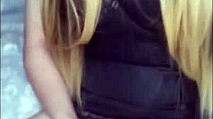 gorgeous TS JACKS OFF CUMS hard short sweet!!