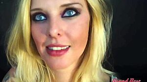 Petite blonde coed Mya sucks cock bent over for deep pussy fuck