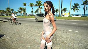 1.90m Japanese-Brazilian Beauty Fucks 3 Huge Cocks Dap Anal No Pussy.