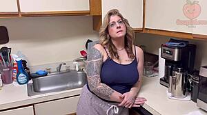 bold milf stepmom with big natural tits and big clit shares bed for missionary monster cock pounding taboo roleplay