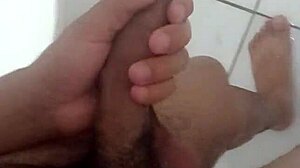 Young Brazilian Hottie Jerks Monster Cock in Bathroom Solo Day 3