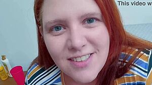 chubby redhead hotwife sucks eagerly squirts for big cocks