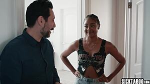 stepdad can't resist stepdaughter destiny mira's big ebony ass... fucks her rough taboo