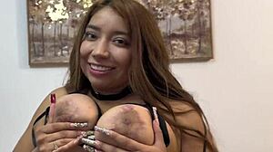 Horny dwarf dominates Verito Aguass sloppy deepthroat rough pounding