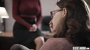 Thick BBW Brunette Takes Brutal Double Penetration in Foursome Therapy