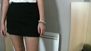 Shy French blonde Vicky's first nervous porn casting