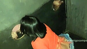 naughty wife sucks and fucks stranger cocks at gloryhole