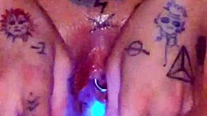i'm stretching my piss hole so good now watch my wet pussy squirt big natural tits glow!