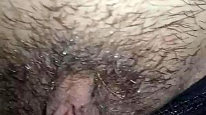 Curious wife milf teases her fat pussy solo