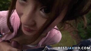 sexy anna anjo's messy outdoor japanese blowjob bares asian curves