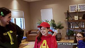 Trick-or-Treat Foursome Busted Stealing Girlfriends Halloween