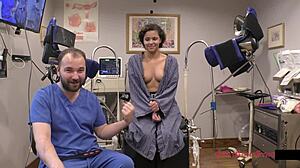 My Neighbor's 1st Gyno Exam! Rebel Wyatt Spreads Shaved Pussy Gaping Anal Finger