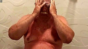 grandpa showers sexy for neighbors eyes