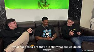 She Tricks Friend into Towel Fetch and Living Room Creampie Fuck