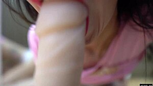 sexy teen brunette masturbates with toys to intense orgasm