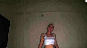 Short hair blonde milf sucks cock deep like whore begging facial cumshots