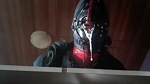 blindfolded milf gags on rough deepthroat creampie then swallows facial in slow motion