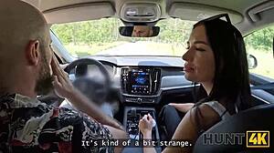 stripped bare in abandoned spot chasing risky cash thrill