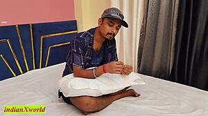 Hey join me fucking my Indian wife rough in threesome creampie