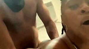 Mysterious busty ebony Marrijanee bent over for intense doggystyle pounding