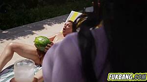Huge Titty Milf Baddie Fucks Hard Dick Poolside