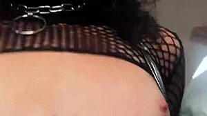 Tattooed skinny teen slut rides monster cock rough in latex pov cowgirl creampie