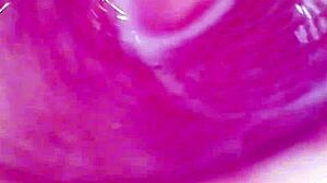 camera dives deep into dripping pussy capturing wild orgasm