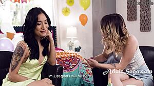 Birthday Girl Avery Black Licks Chanel Camryn's Ass Juicy Lesbian Fingering