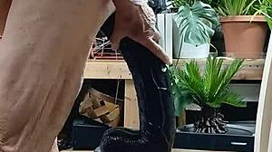 Daniela Deep crams 20-inch black dildo up her huge ass