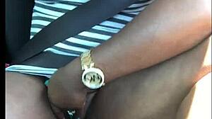 ebony milf's big tits and ass ripped clothes for hardcore car sex tape