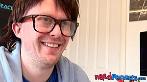 Think a nerd can't trick hot pornstar into deepthroating his monster?