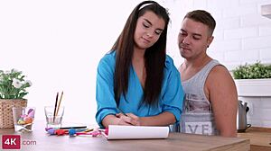 wanna watch this shaved brunette teen get fucked doggystyle then creampied cowgirl style?