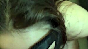 Submissive Blonde Licks Cum from Feet After Spanking Blowjob