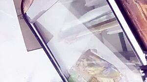 secret upskirt glimpse while shopping in store